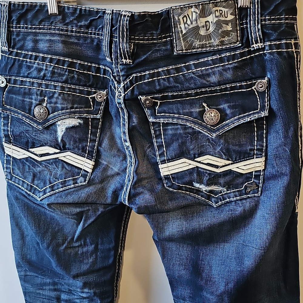 Rivet De Cru Andrew 36x32 Relaxed Straight Leg Dark Wash Jeans